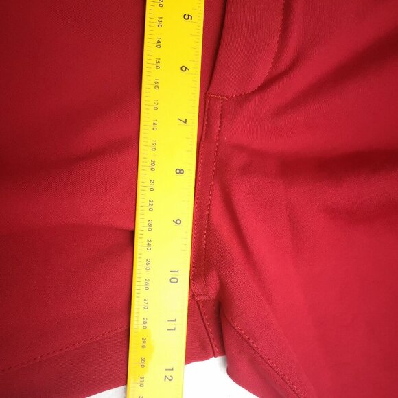 Santana Ladies Size 14 Red Straight Leg Button & Zipper Closure Pants - Picture 12 of 13